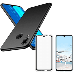 Kit Carcasa y Protector Cristal 5D Honor 10 Lite SlimShield Negro