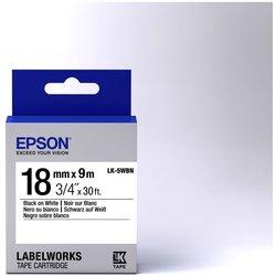 Epson LK-5WBN cinta negro sobre blanco 18 mm