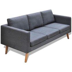 Sofa VIDAXL Gris Tela