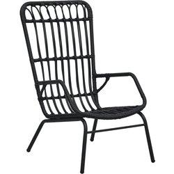 Silla de jardín en Polyrattan Negro