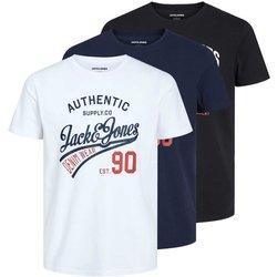 Juego de Camisetas para Hombre JACK & JONES (L - Algodón - Negro)