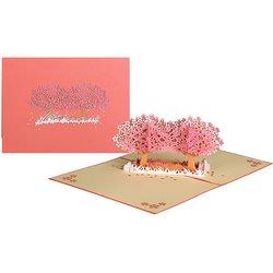 Tarjeta San Valentín Árboles sakuras pop-up 3D