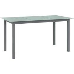 Mesa de jardín VIDAXL Gris Aluminio (150x90x74 cm)