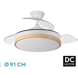 Ventilador dc evros s blanco led integrado cct regulable