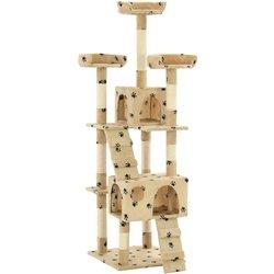 Árbol para Rascarse Gatos Sisal 170 cm Patas Impresas Beige