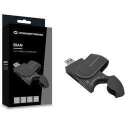 LECTOR DE TARJETAS 4 EN 1 USB 3.0 CONCEPTRONIC BIAN NEGRO