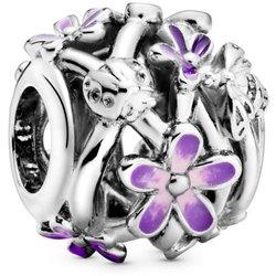 Abalorio Mujer Pandora OPENWORK PURPLE DAISY Plateado Morado