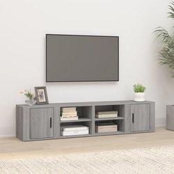 Mueble TV 2 piezas Sonoma gris 80x31,5x36 cm madera multicapa