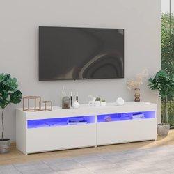 Mueble TV con luces LED 2 piezas blanco 75x35x40cm