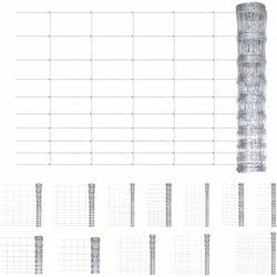 Valla de jardín Acero galvanizado 50 m 150 cm Plata