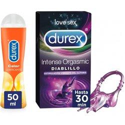 Durex Anillo Vibrador Intense Orgasmic Diablillo Estimulador Clítoris + Durex Lubricante de Base Agua Efecto Calor - 50ml