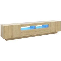 Armario Tv Con Luces Led Color Roble Sonoma 200x35x40 Cm Vidaxl