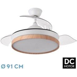 Ventilador dc evros s blanco led integrado cct regulable