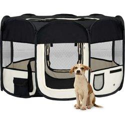 Caja plegable para perros con bolsa negra 125x125x61 cm