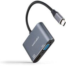 Nanocable Conversor USB-C/M a HDMI-VGA/H 15 cm