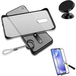 Kit Carcasa, Protector de Cristal 5D y Soporte Magnetico Auto Xiaomi Mi Note 10 Bumper Transparente