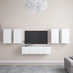 Vidaxl - Juego de mueble para tv de 6 piezas aglomerado blanco Blanco