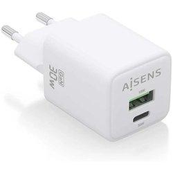 Cargador de Pared AISENS ASCH-30W2P037-W (Blanco - USB-C x 1)