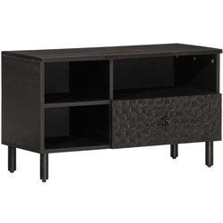 Soporte para TV negro 80x33x46 cm madera maciza de mango