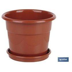 Maceta COFAN Dalia Marron con Plato U (42 x 38 cm)