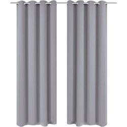 vidaXL Cortinas opacas 2 piezas con ojales de metal 135x175 cm gris