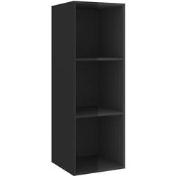 Mueble TV negro brillante 37x37x107 cm de madera multicapa