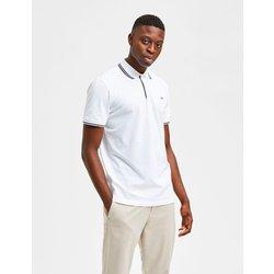 Selected Polo Hombre Blanco Cuello Abierto Haze Sport con Ribetes y Logotipo Bordado