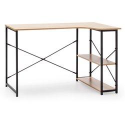 Mesa de escritorio Juani 2 estantes negro, 120 cm