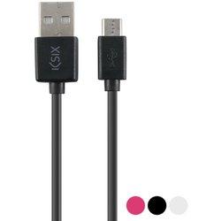 KSIX-Cable USB a Micro USB KSIX 1 m Rosa