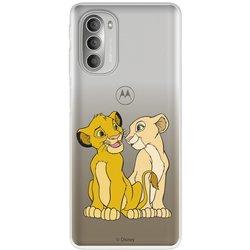 Funda para Motorola Moto G51 5G Oficial de Disney Simba y Nala Silueta - El Rey León