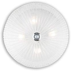 Luz de techo clásica Shell vidrio transparente 4 luces E27