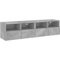 vidaXL Muebles de pared para TV 2 uds madera gris hormigón 60x30x30 cm