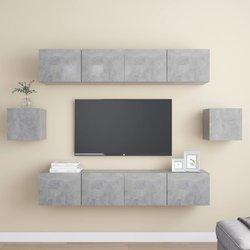 Conjunto 6 de muebles de salón VIDAXL gris hormigón