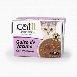 Guiso para gatos Catit Cuisine, Vacuno con verdura-95g