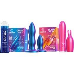 Durex Pack - Set de Plugs Anales DEEP & DEEPER, 2 tamaños distintos +  Conejito Vibrador 2 en 1 VIBE & TEASE con punta estimuladora + Gel lubricante Original h2o 50ml