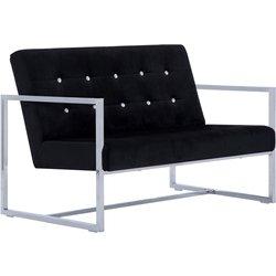 Sofa VIDAXL Negro Tela (114x78x81 cm)