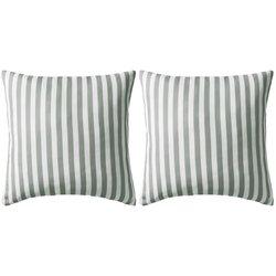 Striped Print 2 piezas Cojines de exterior 45x45 cm Gris