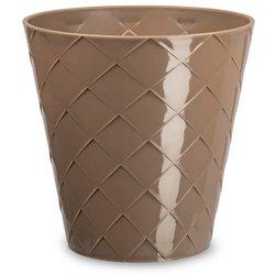 ARECA Palm - Maceta Redonda Decorativa 16 cm con Textura Taupe