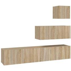 vidaXL Set De Muebles Para Tv 4 Pzas Madera Contrachapada Roble Sonoma