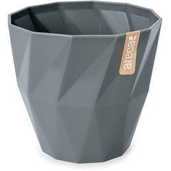 ARECA Quartz - Maceta Redonda Decorativa 95 cm con Textura Gris