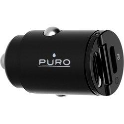 Cargador de Coche Dual Mini USB C+C 30W Ultra-Rápido Negro