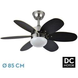 Fabrilamp - ventilador dc alves 2XE27 niquel 6 aspas rev.