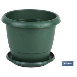 Maceta COFAN Verde Gardenia con Plato U (22 x 18 cm)