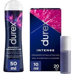 Durex - Kit Lubricante Íntimo Perfect Connection 50 ml + Gel Intense Orgasmic 10ml, Estimulante Orgasmo