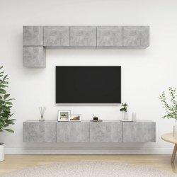 vidaXL Juego de mueble para TV de 5 piezas aglomerado gris hormigón