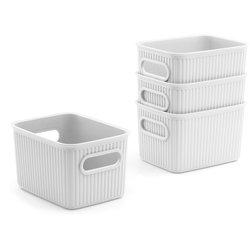 Set 4 Cestas TATAY Baobab 1.5L (Blanco - Plástico PP05 - 16.7 x 12.8 x 10 cm)