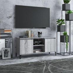 Mueble TV con patas de metal Sonoma gris 103,5x35x50 cm