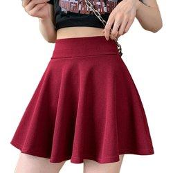 Minifalda skater básica, versátil, elástica, acampanada, informal, para mujer