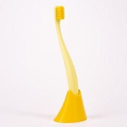 promis Brush & Holder: Spazzolino Sostenibile & Portaspazzolino in Bioplastica, 6750 Setole Morbide, Made in Germany, Design Italiano