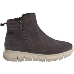 Cómoda  Botín mujer 86414 de TAMARIS CONFORT en suave nubuck gris. Plantilla anatómica extraible. Ajuste doble cremallera. Membrana impermeable Duo-Tex. Piso flexible Altura Tacón bajo (3-5 cm) Referencia